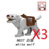 MOC Building Blocks Military Napoleon Cavalry Gothic Warhorse Animal Wolf Seat Widened Saddle Rope Accessories Brick Toy Gifts