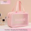 Large Capacity Frosted Transparent PVC Travel Wash Bag - Waterproof Makeup Bag