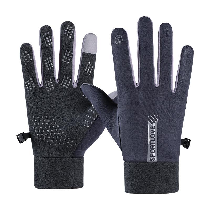 Cycling Gloves Windproof  Waterproof Fleece  Warm  Touch Screen  Autumn and Winter Outdoor Sports  Driving  Electric Bikes  Cycling