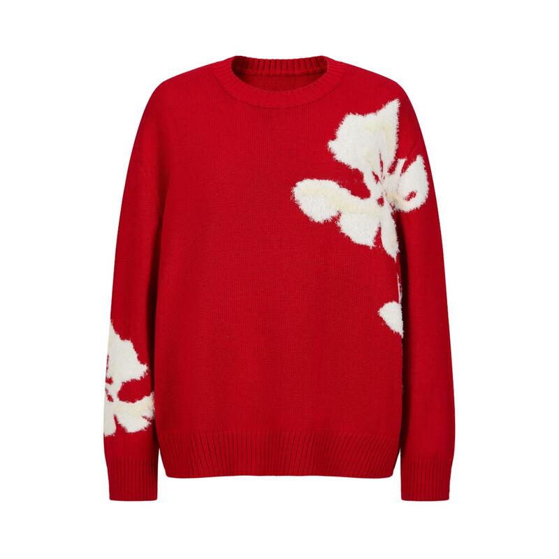 Anna Kou Casual Jacquard Wool Blend Sweater