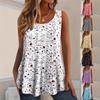 Women Floral Print Sleeveless Tank Top Crew Neck Loose Swing Tunic Vest Summer Casual Blouse