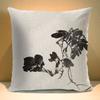 Chinese Ink Plant Pillow Case Flowers Xcm Square Decorative Cushion Cover for Sofa Home Printed Throw Polyester Pillowcase