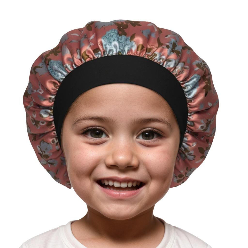 Children's Satin Sleep Cap - Soft Elastic Silk-like Hair Care Hat