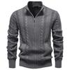 AIOPESON 2024 Classic Zip Up Jacket Men Cotton Solid Color Winter Warm Outdoor Casual Mens Outerwear Sweater Jakcet for Men