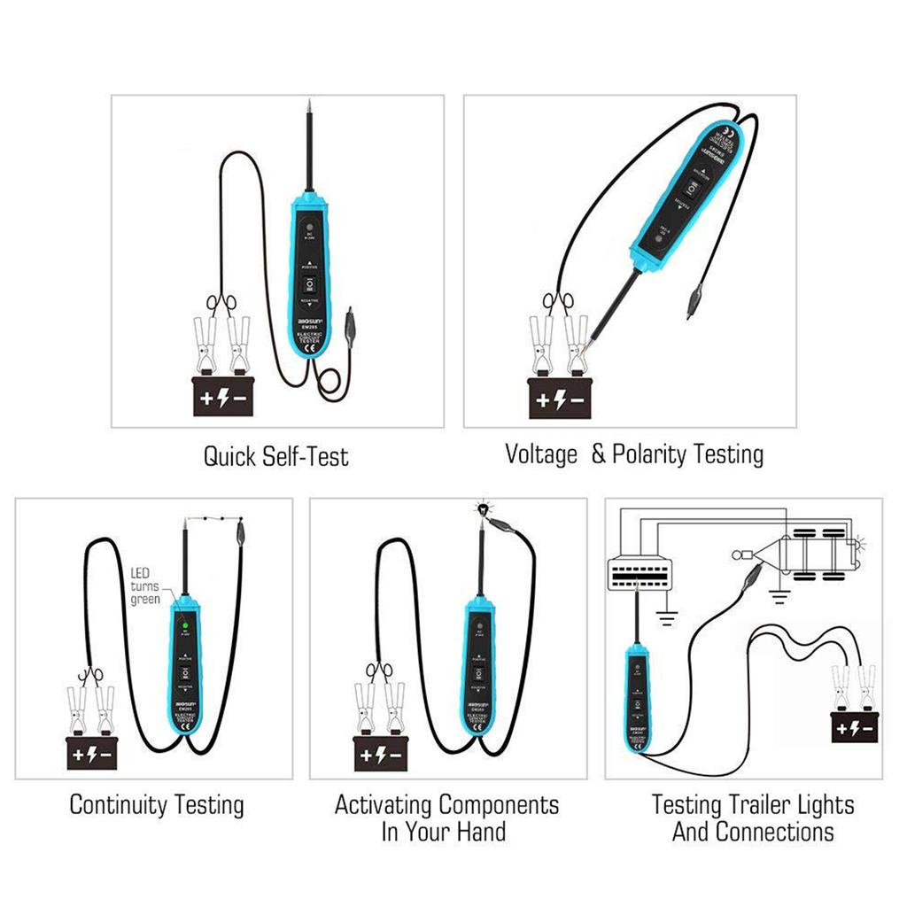 6 24V Electric Circuit Tester Test Pen with LED Light Diagnostic Tool for Automotive RV Yacht