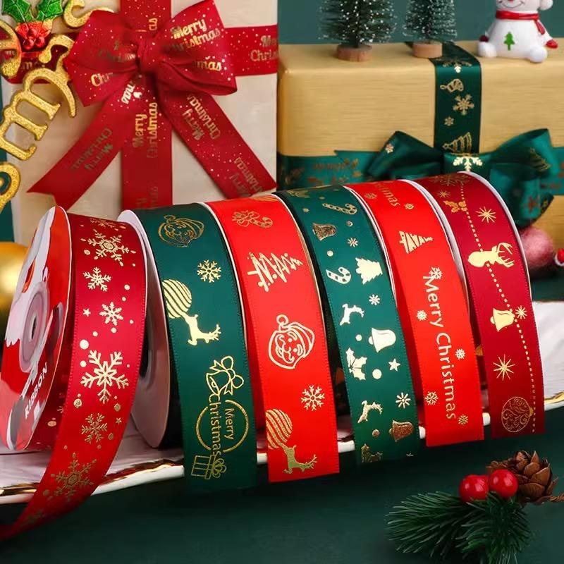 5M Christmas Decoration Christmas Ribbon Xmas Tree Ornament for Home Decor New Year Handmade DIY Gift Packing Box Accessories