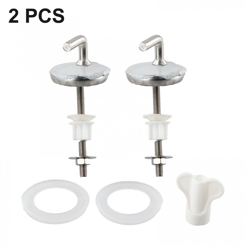Toilet Cover 2pcs Toilet Seat Fix Fitting Replacement Hinges Stainless Steel