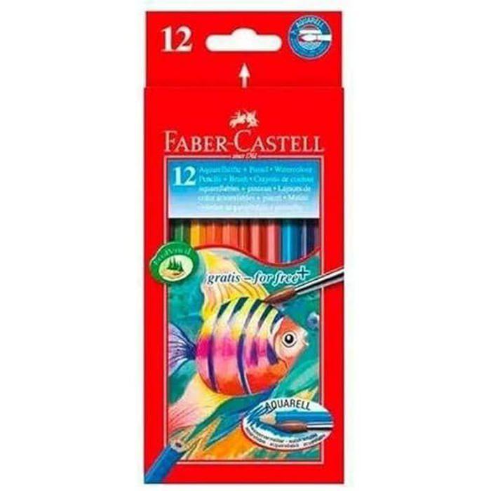 Crayons de couleur aquarelle - Faber-Castell - Lot de 6 - Multicolore - Pour enfants - Mixte