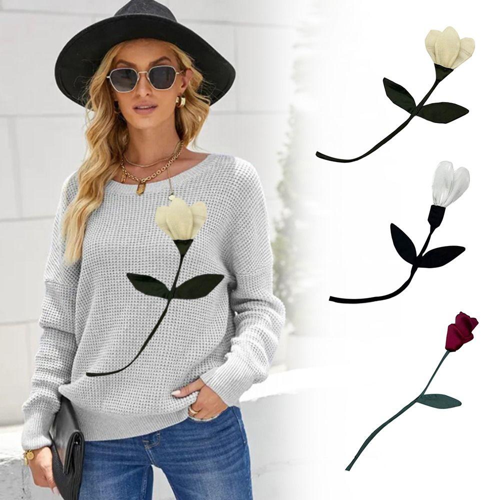 

Воротник ручной работы с цветочной тканью, булавки для лацканов, ювелирные аксессуары, брошь-тюльпан, булавки красный