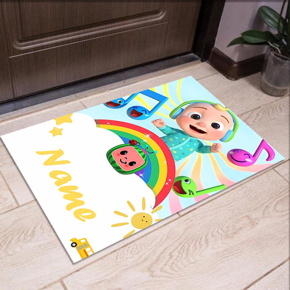 Custom Name CoComelon Printed Carpet,Rug for Office Chair Living Room Bedroom Kitchen Room Decor Gifts.