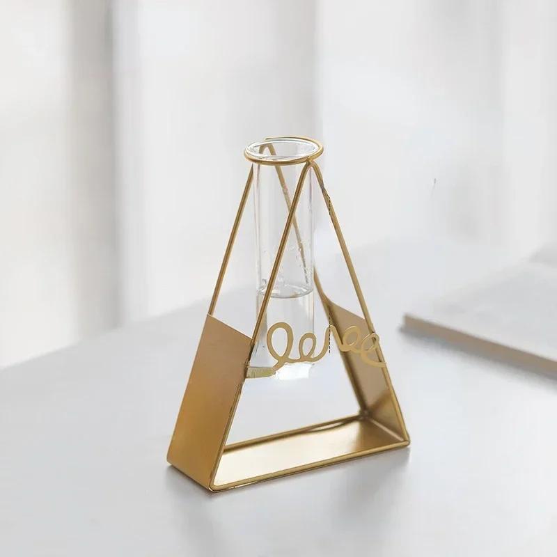 2025 Heiß Nordic Goldene Eisenlinie Vase Hydrokultur Pflanze Blumenvase Geometrische Kunst Deko Metall Pflanzenhalter Garten Modernes Zuhause Deko