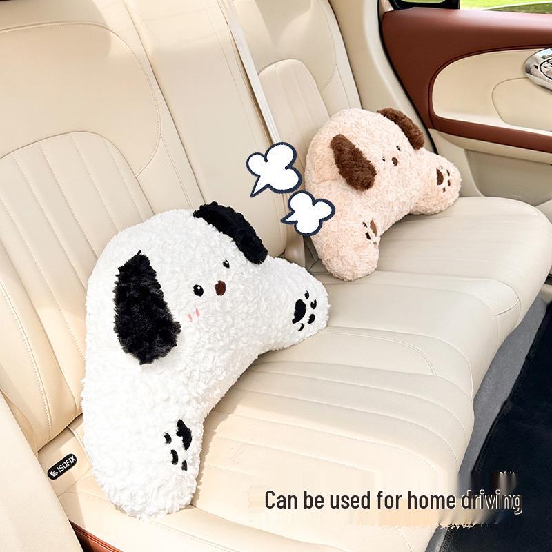 Plush Cartoon Car Neck and Lumbar Support Cushion