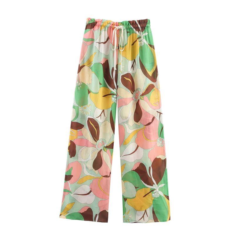 Kaslead New Women Clothes Western Style Fashion Simple Flower Shirts Trousers 8196019 8287850