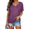 Women's Striped  T-Shirts (women’s) Printed Fashion Gradient Short Sleeved Casual V-neck T-shirt for Women