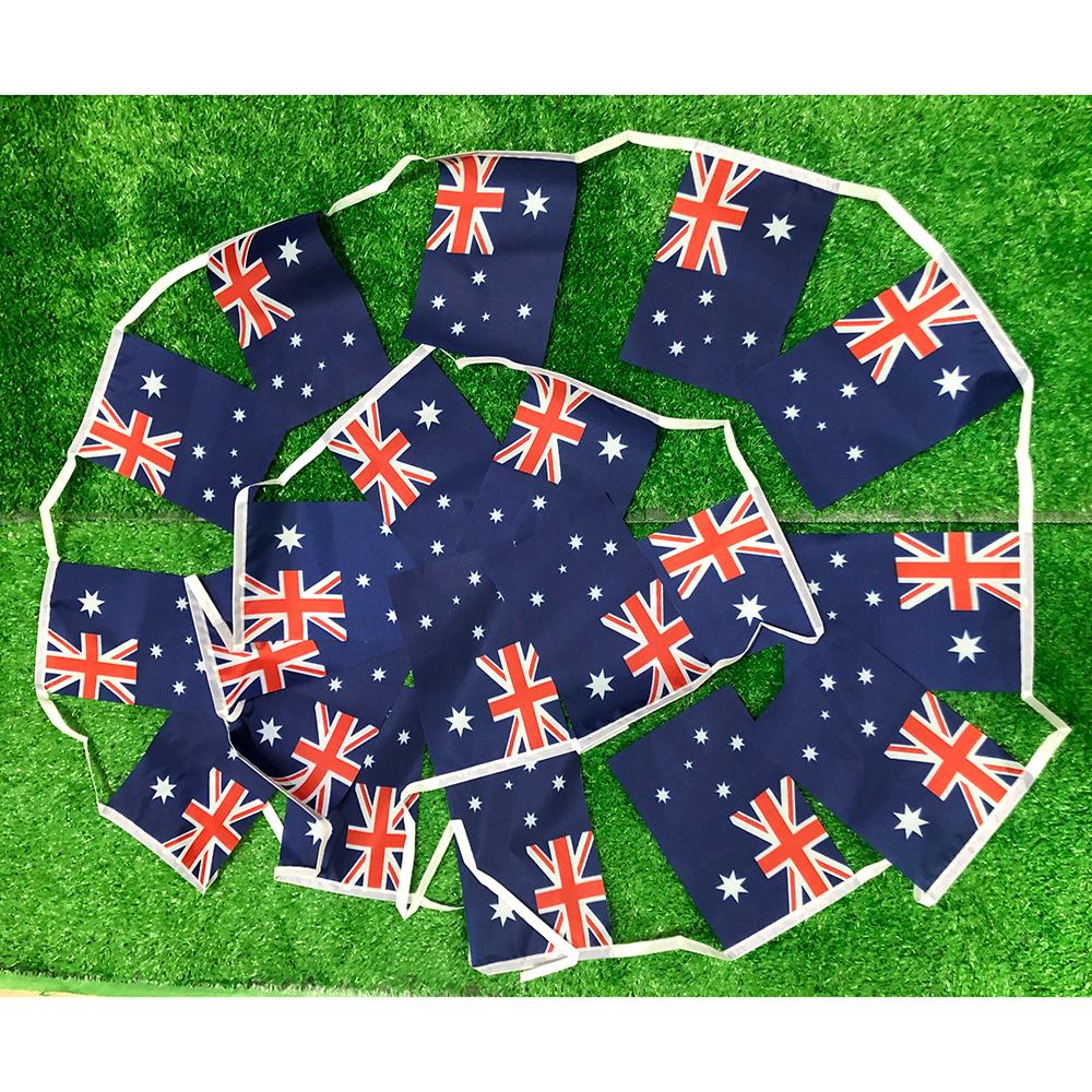 SKY FLAG Australia Ghirlande di Bandierine 14x21cm 20pz/lotto Pennant in Poliestere Striscione Stringato Australia Ghirlande Festival Festa Vacanza