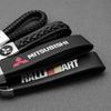 1Pc 3D Metal/Leather Car Logo Keychain For Mitsubishi Lancer Outlander Pajero ASX EX L200 Colt Auto Key Chain Key Ring Accessory
