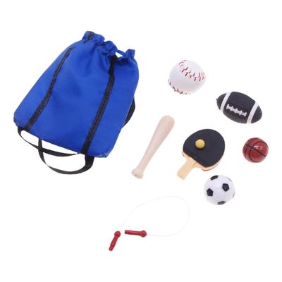 Realistic Doll House Sports Equipment Accessories Including Soccer Ball Basketball Jump Rope For Creative Playperiod Activities