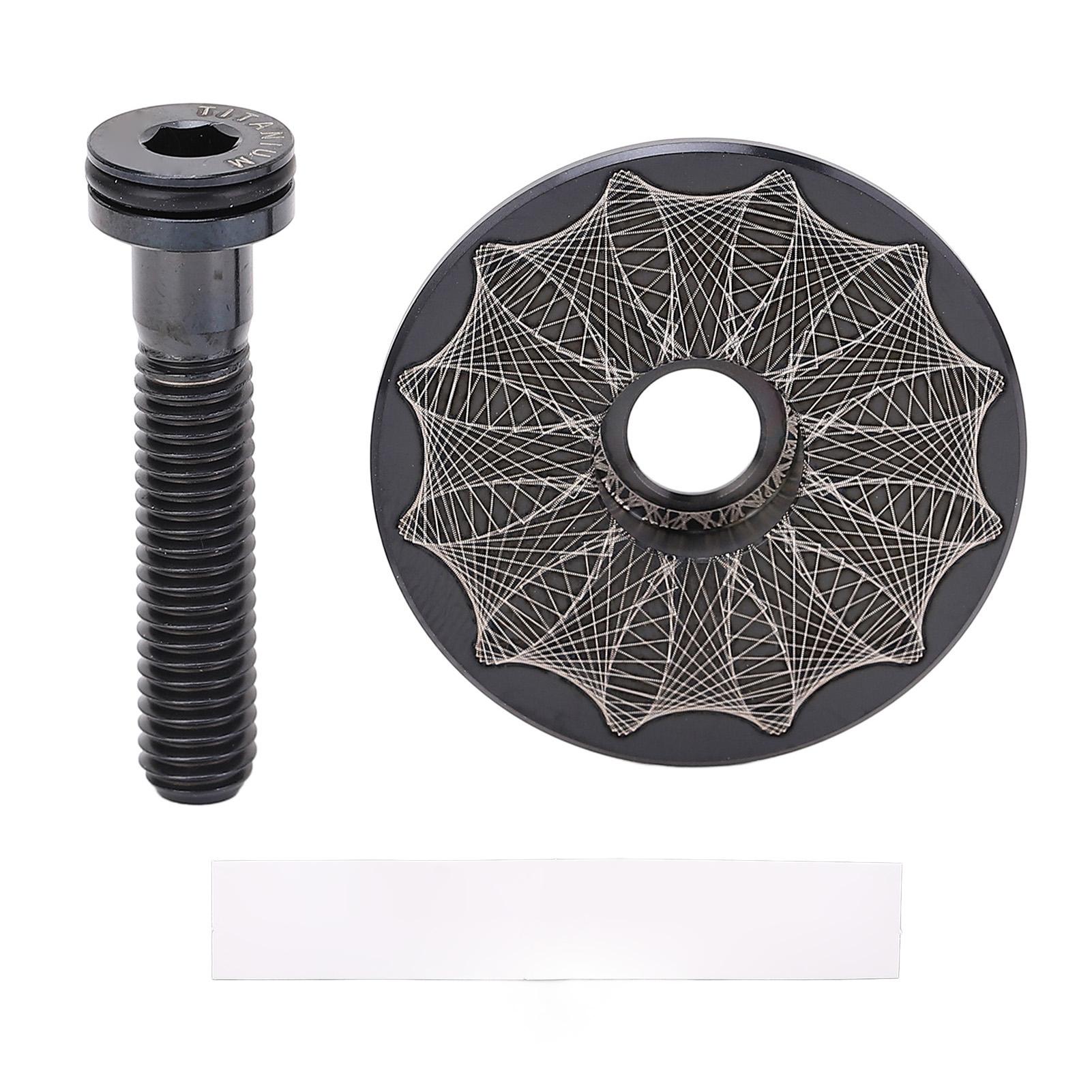 Headset Top Cap 28.6mm Ti Alloy Excellent Heat Dissipation Headset Cover for Mountain Bike Road Bike Black