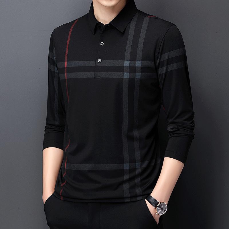 New Dad Long-sleeved T-shirt Men's Spring and Autumn Summer Spring and Autumn Style Middle-aged and Elderly Men's Loose