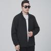 Ao Li Men's Large Velvet Stand Collar Sweater - Winter Thickened Simple Cardigan, Solid Color, All-Match Loose Jacket