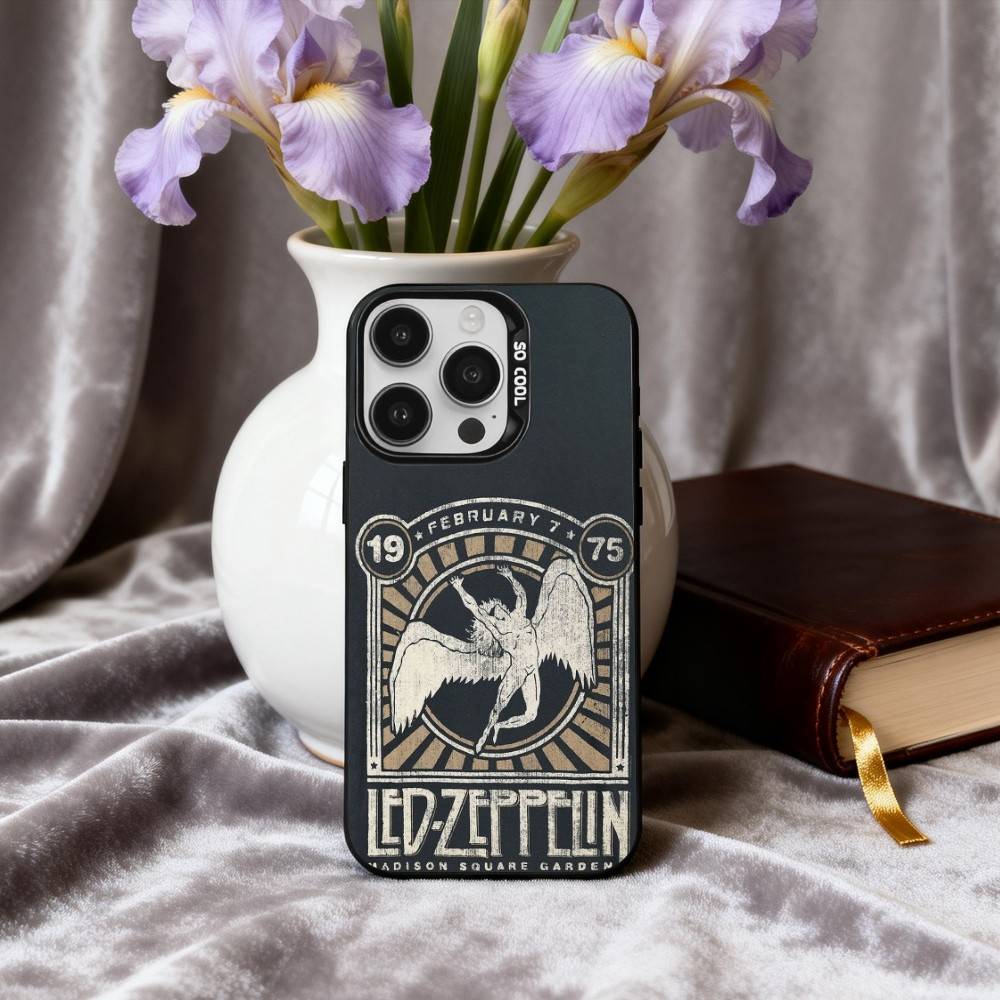 Rockin L-Led Z-Zeppelin BAND Phone Case For iPhone17,16,15,14,13,12,11 Plus,Pro Max Candy Silver Plated Inside Cover