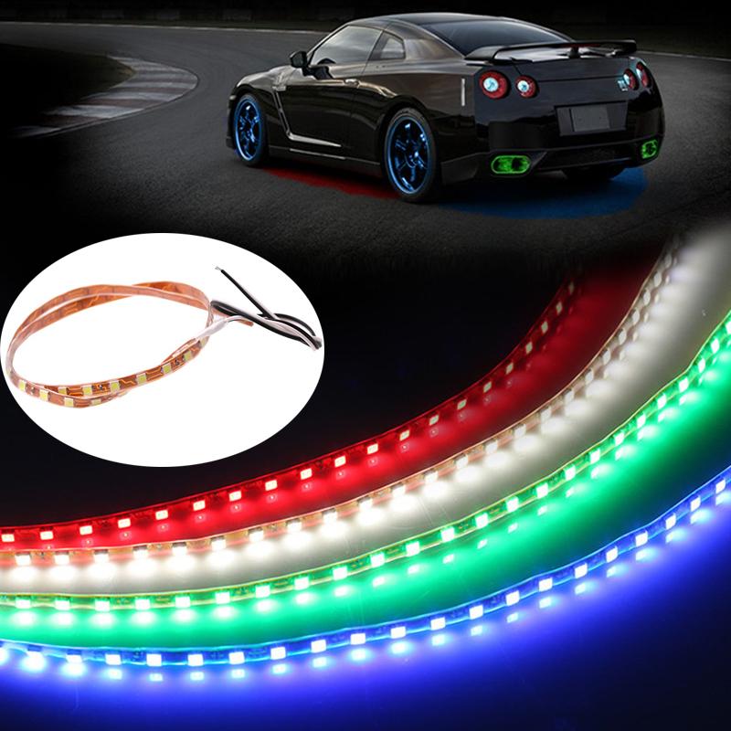 2X 45CM LED Strip Lights Light Bar 1210 Soft Led Car Accessorie Auto Atmosphere Decorative Lamp White Yellow Green Blue Red 12V