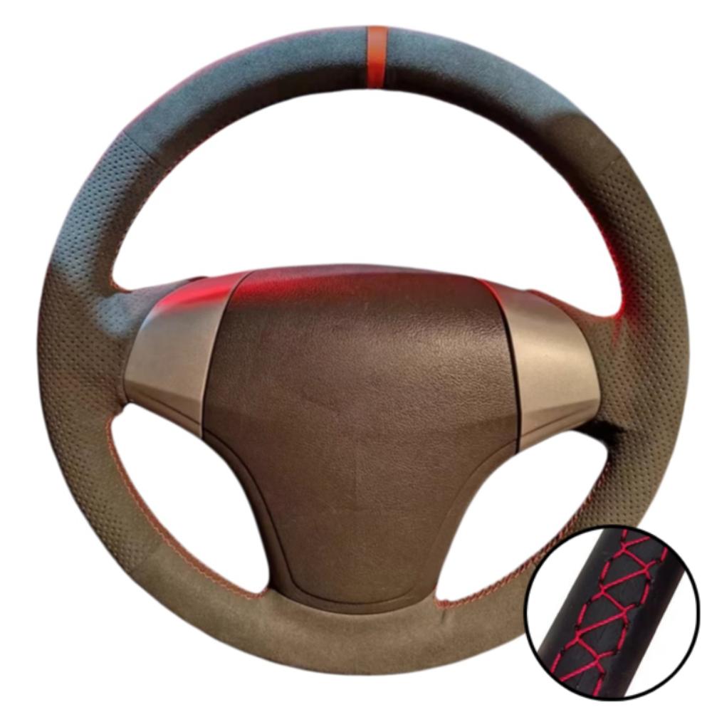 Auto Interior Accessories Hand Stitched Perforated Soft Suede Leather 2008 - 2010 Steering Wheel Cover For Hyundai Elantra