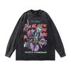 Washing Water Old Early Autumn Long-Sleeved T-Shirt American Retro Oversize Casual Top