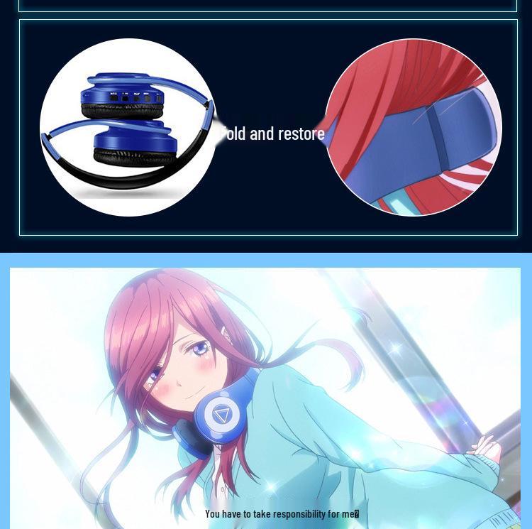 Nakano Miku Fünf gleiche Bräute Bluetooth Drahtlose Anime-Kopfhörer