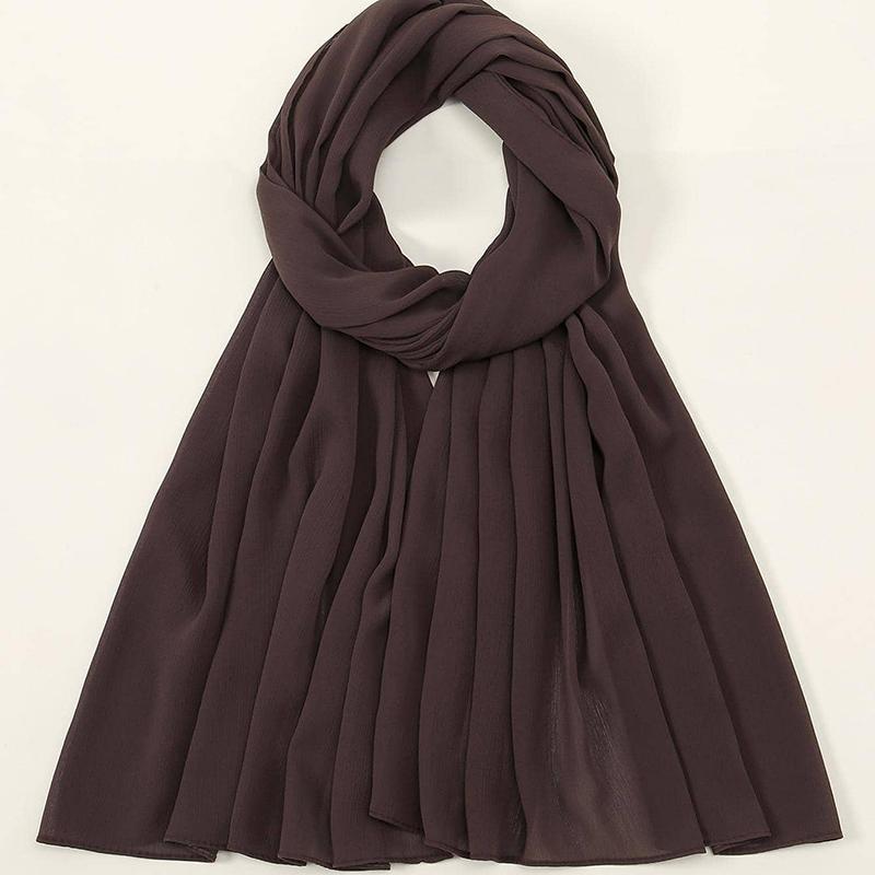 High Quantity Georgette Crepe Hijabs Crinkle Chiffon Scarf Women Muslim Headscarf Fashion Long Shawls Headband 180*70Cm