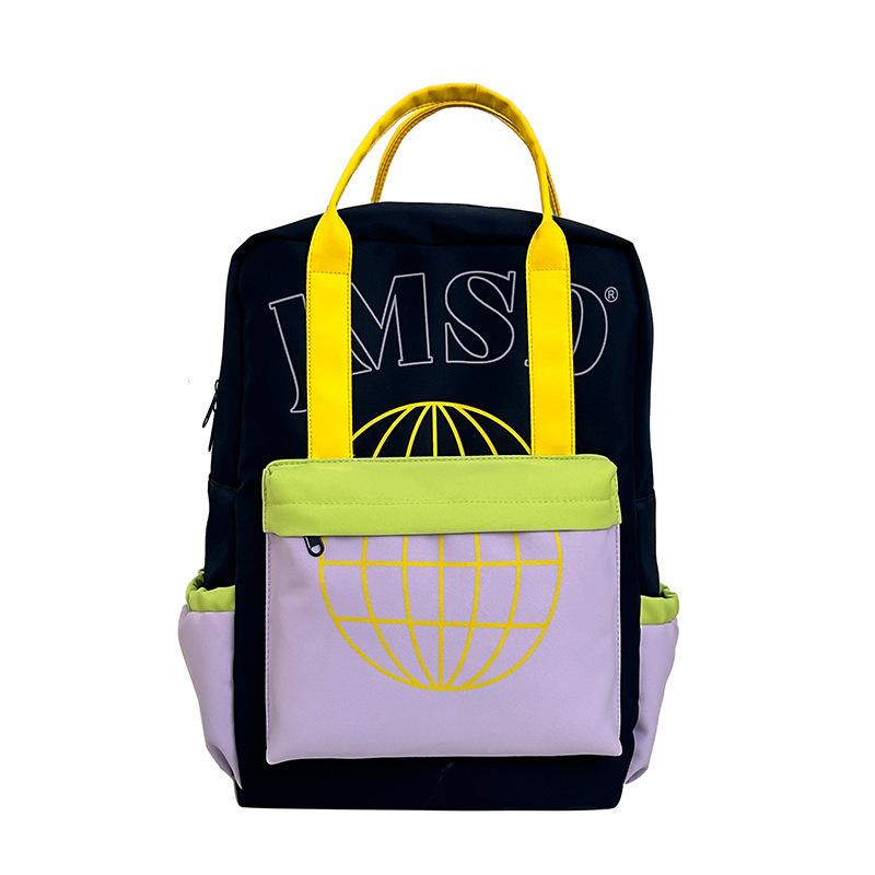 Клетчатый рюкзак нишевый для девочек-подростков учениц старших классов школьная сумка женский большой вместимости туристический рюкзак новый single bag. синий