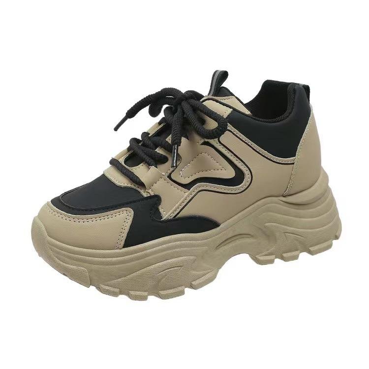 Height Increasing Insole Dad Shoes Women's Spring and Autumn New Bai Match Platform Dad Shoes Dad Shoes Student Casual Shoes Women