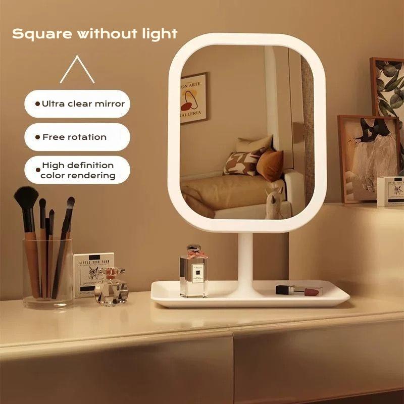 Non-Lighted /Lighted LED Internet Celebrity Makeup Mirror - Portable and Student-Friendly for Home and Dormitory Use