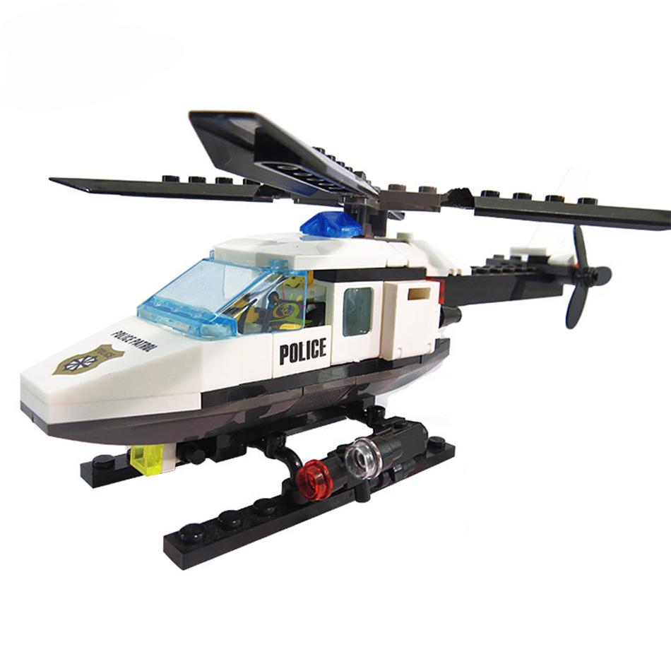 102 Stücke City Polizeihubschrauber Modell Bausteine Set Mit 1 Figur Steine Pädagogisches Spielzeug Für Kinder Jungen Geschenk