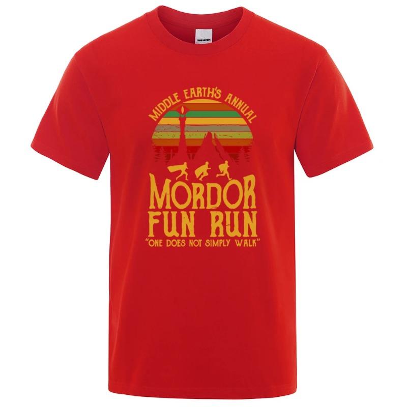 Mordor Fun Run Print T Shirt Men Women Tshirts Summer