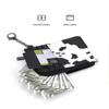 Full Cow Print Women Credit Card Holder Wallet Women Small Cute Keychain Wallet with A Zipper Pocket Thin Slim  Minmalist