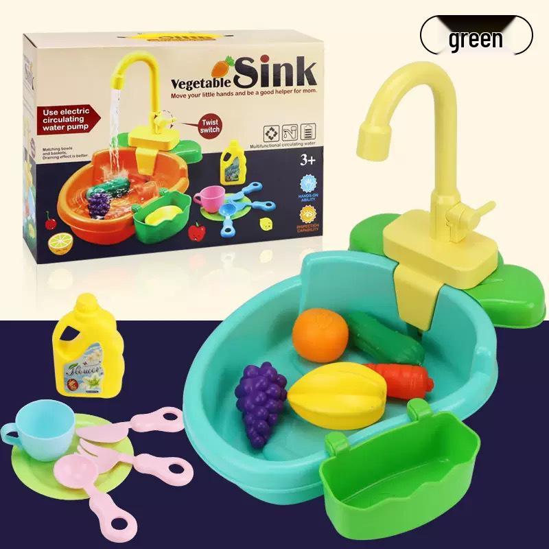 Kids' Automatic Water Cycle Dishwasher & Bird Bath Play Set