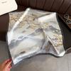 Magnolia flower branch Yiyun printing silk scarf square scarf high-end shawl sunscreen neck small square scarf headscarf women's scarf