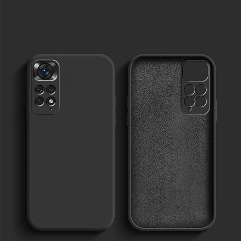 Original Liquid Silicone Phone Case For Xiaomi Redmi Note 12 11 10 Pro 11S 10S A1 10C 10A Poco X4 X3 NFC M5 M4 M3 Pro 4G 5G Shockproof Square Cover