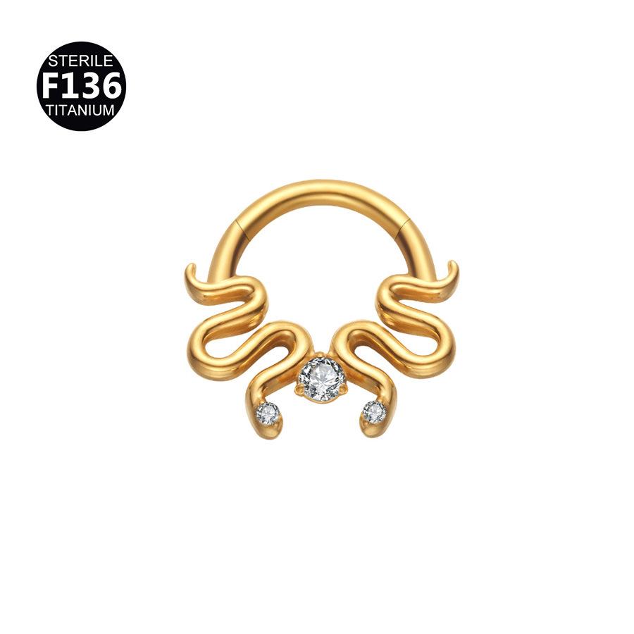 Anello in Lega di Titanio G23 2024 con Frange Intagliate per Naso e Orecchio - Gioiello Piercing Raffinato