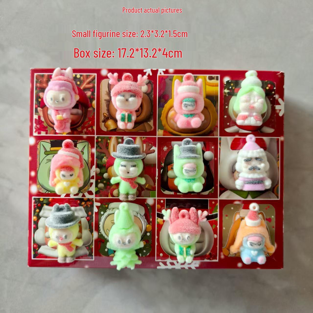 

Christmas Flocked Doll Blind Box: 12-Hole Snowman Pendant Toy for Kids