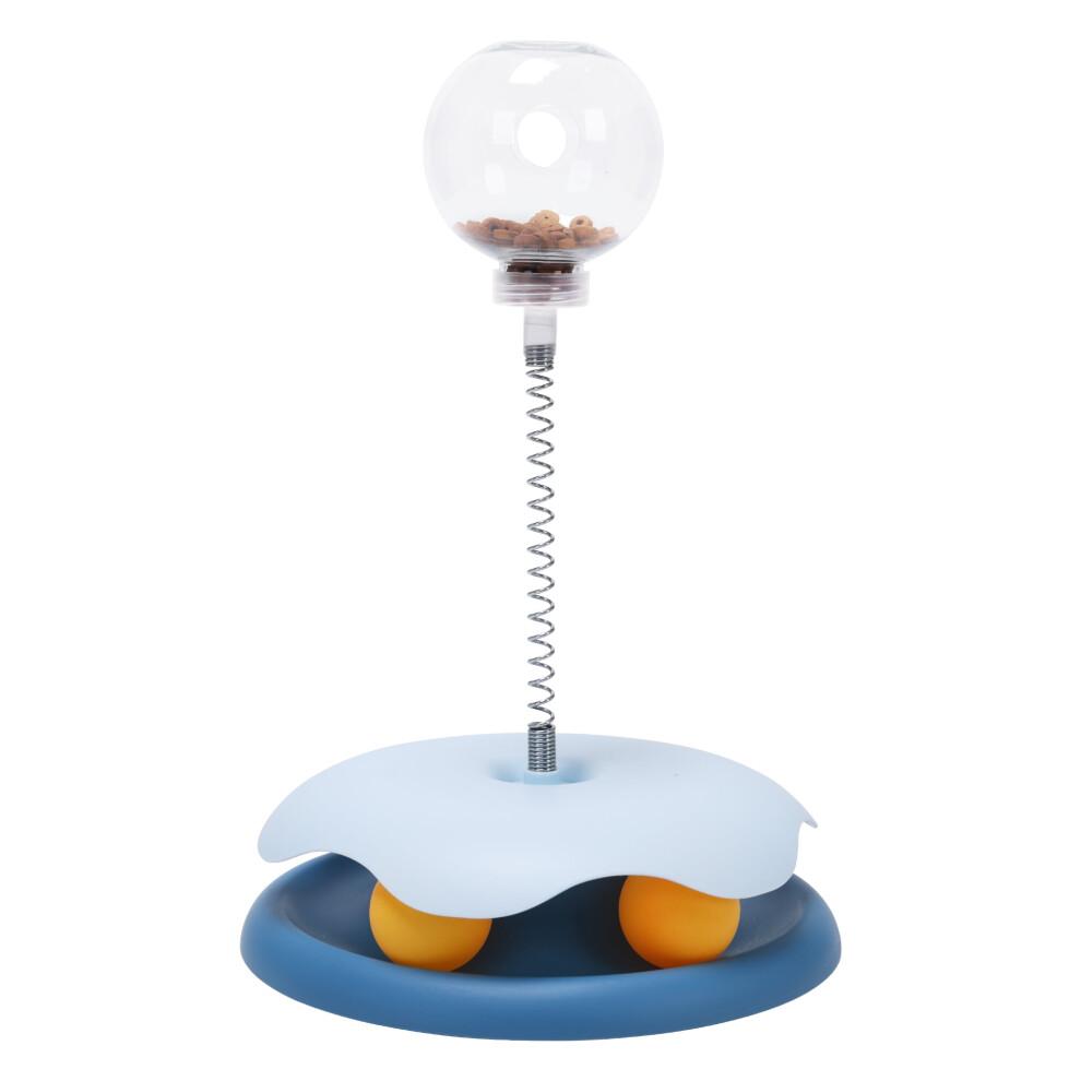 2IN 1 Cat Slow Feeder Treat Ball Toy,Leaky Food Interactive Cat Toy With 2 Moving Balls;Interactive Detachable for Indoor Cats Educational Toy