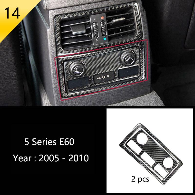 Carbon Fiber For BMW 5 Series E60 Car Inner Gearshift Air Conditioning CD Panel Door Armrest Decorative Cover Trim Car Sticker