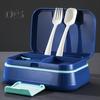 Bento Lunch Box with Sauce Cup Fork Spoon 3-Compartment Lunch Container BPA-Free Child-Friendly Snack Containers for Girls Boys