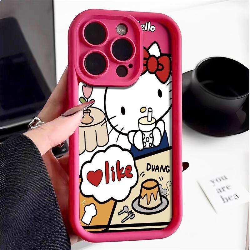 Explosive TEMU/Xiyin/TikTok Sanlio TK cat Hello Kitty for Apple 16 mobile phone case ladder