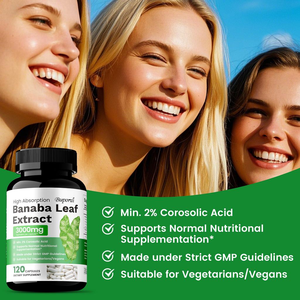 Buporai Barnabas Leaf Dietary Supplement, containing barnabas leaf extract, 3000mg high content, for daily nutritional supplementation