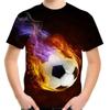 Summer Round Neck Football Pattern 3D Printed Top Fashionable Casual Short Sleeved Children's Boy T-shirts