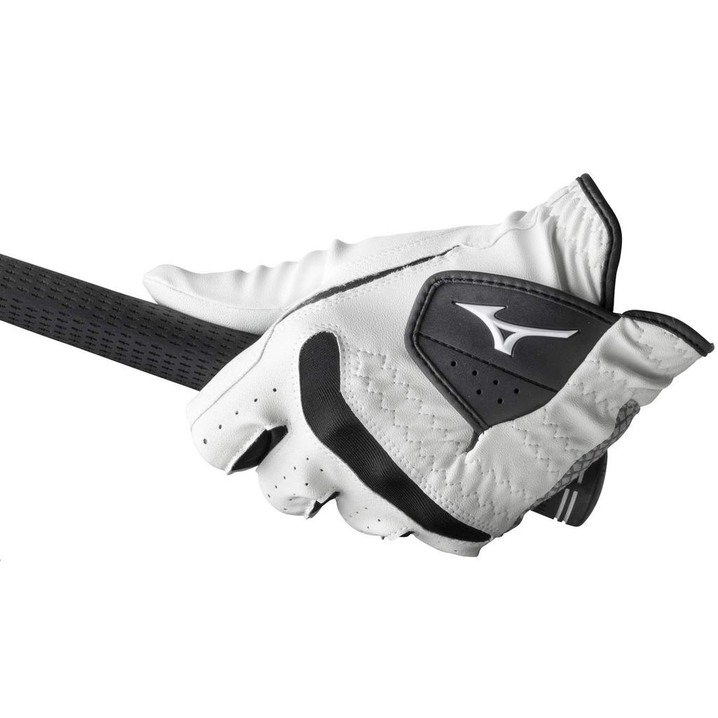 MIZUNO ComfiGrip Golf Left Synthetic Leather with Silicone Print and Synthetic 5MJML602 Gloves, Men's, Hand, Leather, White, 25cm,