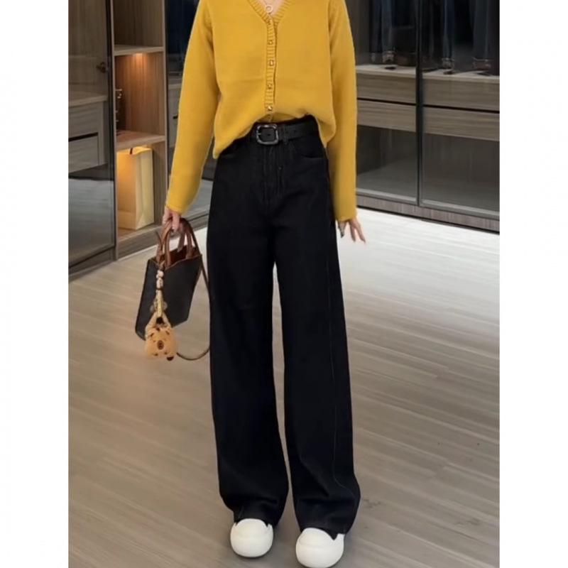 Plus Size Women's High Waist Wide Leg Jeans - Slimming Fit, Fall 2024 Collection