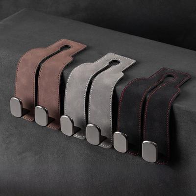 Suede Car Seat Back Double Hook Mobile Phone Holder - Multifunctional Organizer for Rear Car Seat